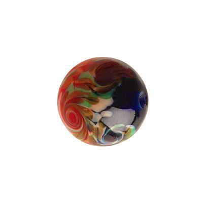 12mm Red and Blue Sand Swirl Round Lampwork Beads - Goody Beads