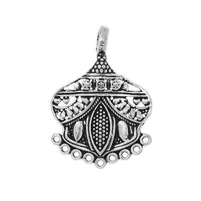 31mm Silver Plated Bali Style Metal Charm Pendant - Goody Beads