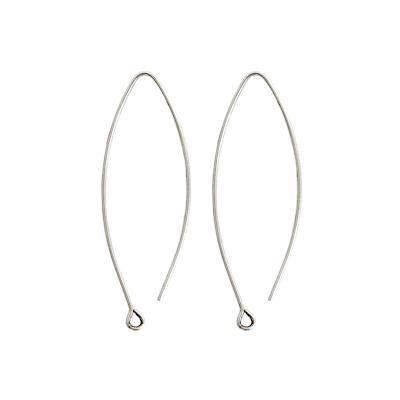 44mm Sterling Silver Plated Small Open Oval Ear Wires by Nunn Design - Goody Beads