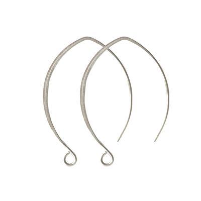 33mm Bright .999 Fine Silver Plated Pewter V-Style Ear Wire by Nunn Design - Goody Beads