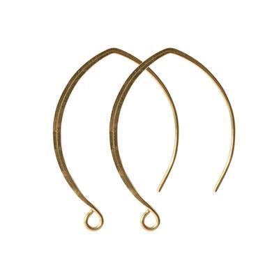 33mm 24k Gold Plated Pewter V-Style Ear Wire by Nunn Design - Goody Beads