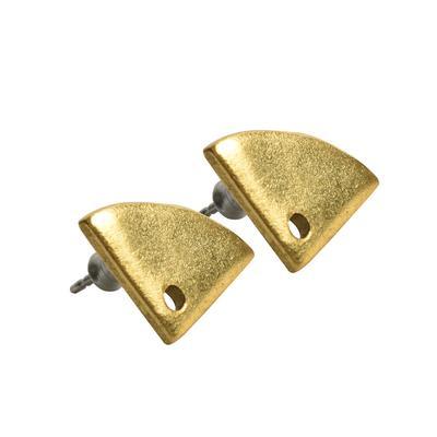 13mm 24k Gold Plated Pewter Curved Triangle Post Earring by Nunn Design - Goody Beads