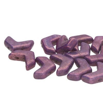 4x10mm Purple Vega Chevron Duo Czech Glass Beads - Goody Beads