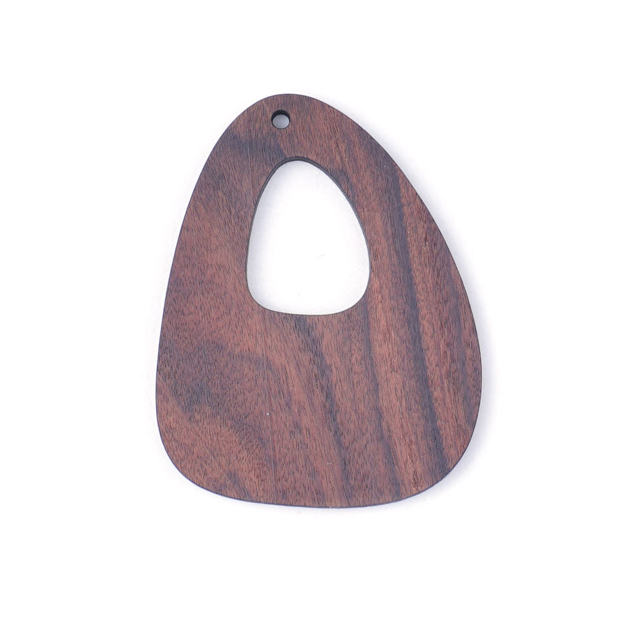 66x50mm Jumbo Pear Shaped with Cut Out Bolivian Rosewood Wood Pendant - Goody Beads