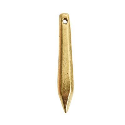 37mm Antique Gold Faceted Elongated Spike Drop Pendant by Nunn Design - Goody Beads