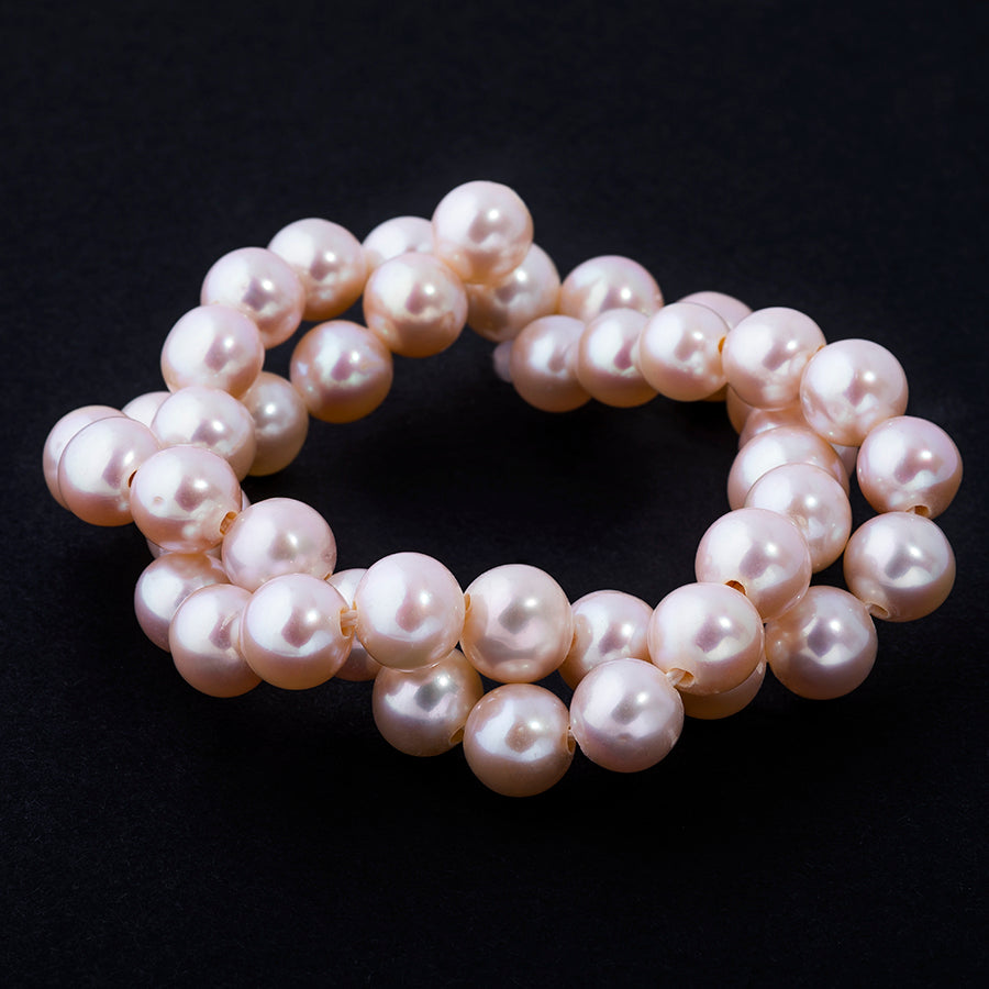 Potato Freshwater 9.5-10.5mm Light Pink Large Hole Pearl Strand