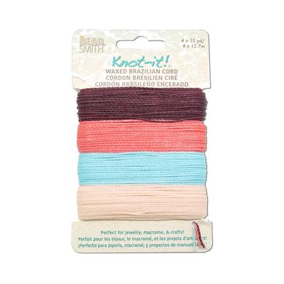 Knot It Youthful Expressions Waxed Brazilian Polyester Cord - 15 Yards Per Color - Goody Beads