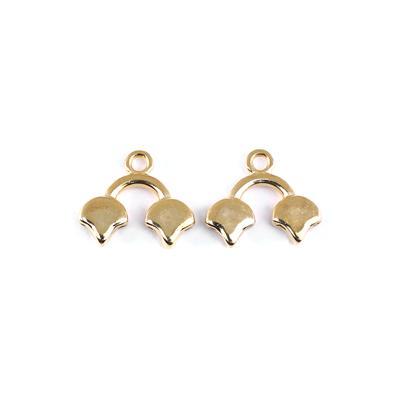 Cymbal Kastro II Gold Plated Bead Endings for Ginko Beads - Goody Beads