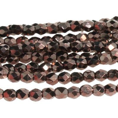 3mm Dark Bronze Czech Glass Fire Polish Beads - Goody Beads