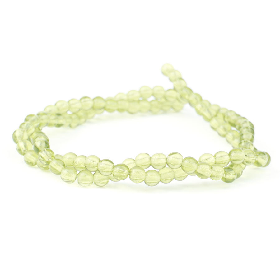 4mm Olivine Druk Czech Glass Beads - Goody Beads