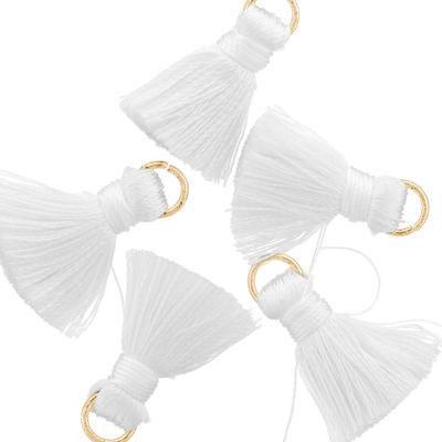 20mm Winter White Fabric Tassel - Goody Beads