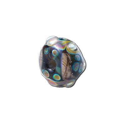 9x14mm Handmade Cheyenne Rock Rondelle Bead by Grace Lampwork - Goody Beads