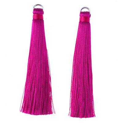 60mm Magenta Fabric Tassels - Goody Beads