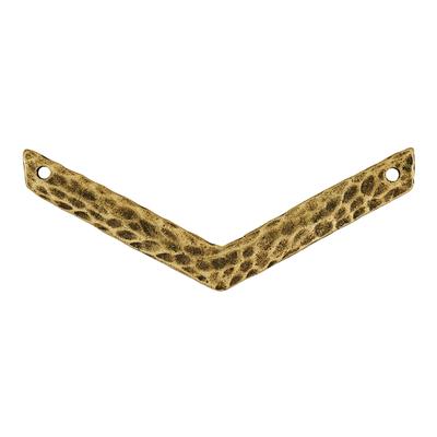 45mm Antique Brass Thick Textured 'V' Shaped Connector - Goody Beads