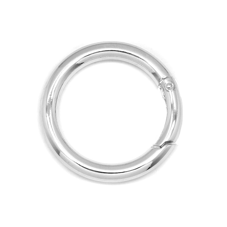 44mm Rhodium Plated Round Hinged Bail Clasp - Goody Beads