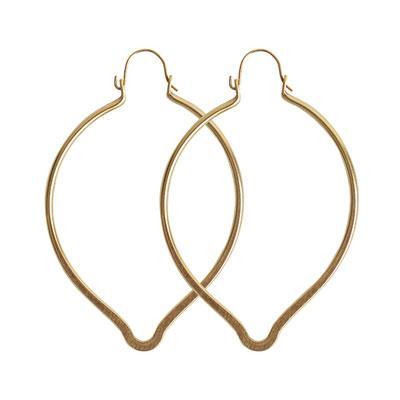 51mm Antique Gold Nickel Free Oval Pointed Hoop Ear Wires by Nunn Design - Goody Beads