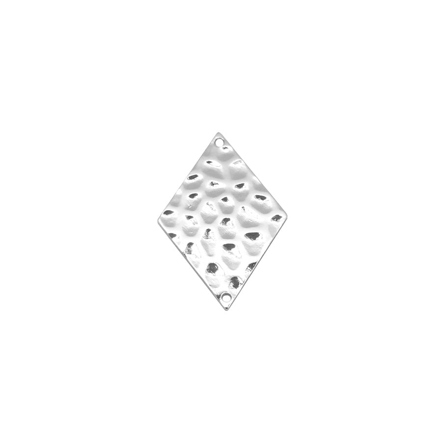 26mm Rhodium Plated Hammered Triangle Connector - Goody Beads