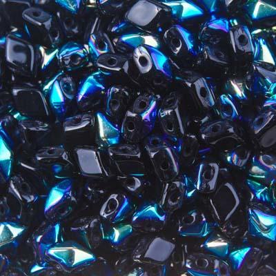 4x6mm Jet AB DiamonDuo MINI 2-Hole Czech Glass Beads