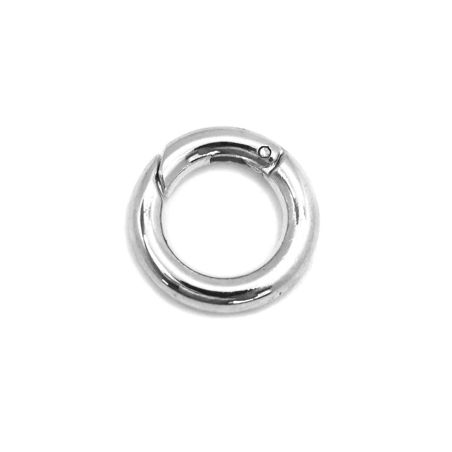 20mm Rhodium Plated Round Hinged Bail Clasp - Goody Beads