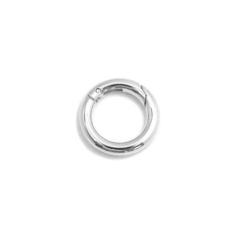 18mm Rhodium Plated Round Hinged Bail Clasp - Goody Beads