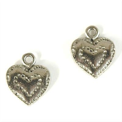 13mm Silver Pewter Heart Charm - Goody Beads