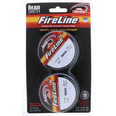 Smoke Fireline Thread 2 Pack of 15 Yard Spools - 4lb and 6lb - Goody Beads