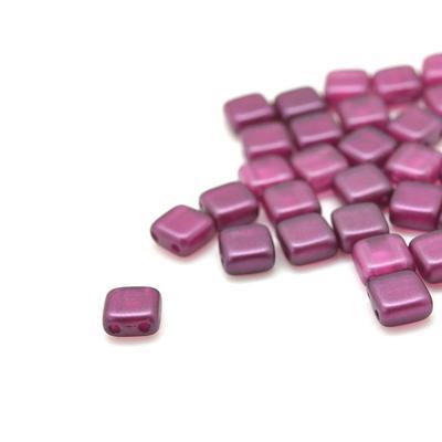 6mm Pearl Lights Orchid Two Hole Tile Czech Glass Beads by CzechMates - Goody Beads