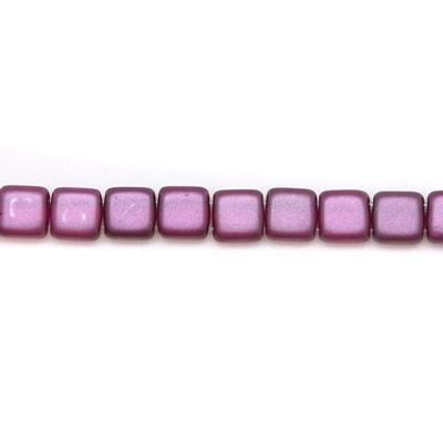 6mm Pearl Lights Orchid Two Hole Tile Czech Glass Beads by CzechMates - Goody Beads