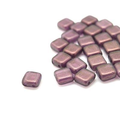 6mm Halo Regal Two Hole Tile Czech Glass Beads by CzechMates - Goody Beads