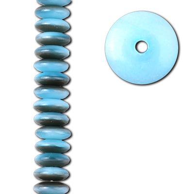 6mm Icy Blue Silk with Champagne Half-Coat Finish Czech Disc Spacer Beads from Raven's Journey - Goody Beads