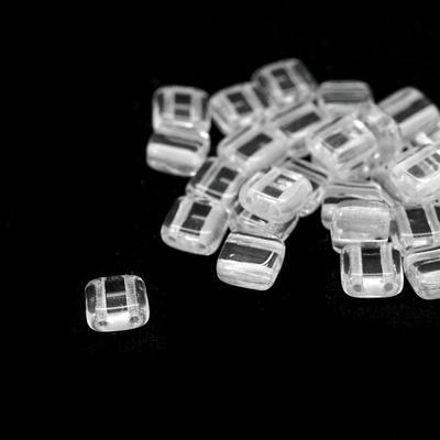 6mm Crystal Two Hole Tile Czech Glass Beads by CzechMates - Goody Beads