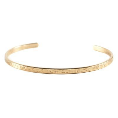 Gold Plated Thin Hammered Cuff Bracelet by Nunn Design - Goody Beads