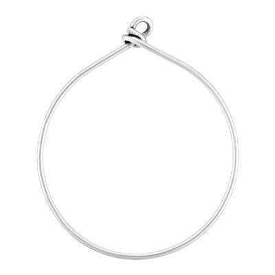 38mm Sterling Silver Plated Brass Wire Frame Large Hoop Earrings/Pendant by Nunn Design - Goody Beads