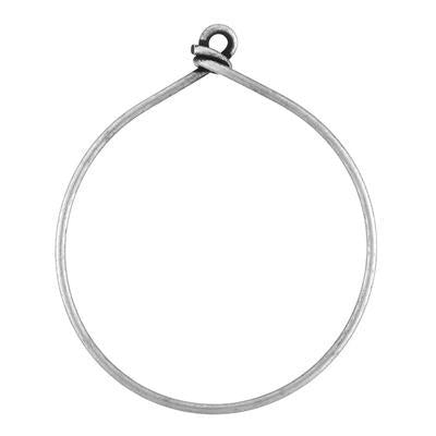 38mm Antique Sterling Silver Plated Brass Wire Frame Large Hoop Earrings/Pendant by Nunn Design - Goody Beads