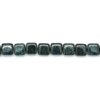 6mm Jet Picasso Two Hole Tile Czech Glass Beads by CzechMates - Goody Beads