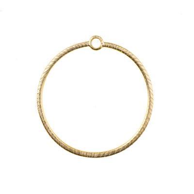 43mm Satin Gold Etched Round Hoop - Goody Beads