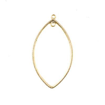 51x28mm Satin Gold Etched Oval Hoop - Goody Beads