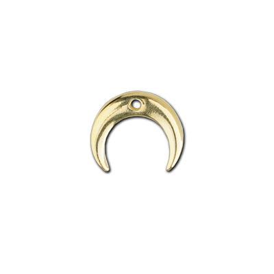 13mm Gold Hanging Crescent Charm - Goody Beads