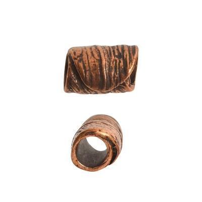 12mm Copper Plated Pewter Metal Tube Bead with 5mm Hole by Nunn Design - Goody Beads