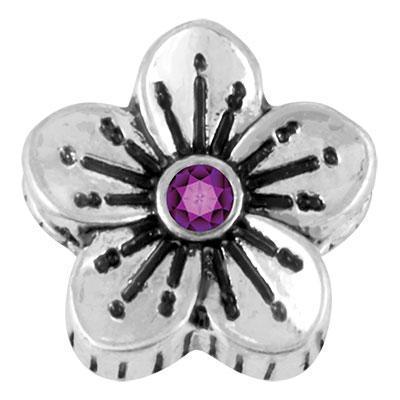 Amethyst Stone Sweet Blossom Slider Charm - Goody Beads