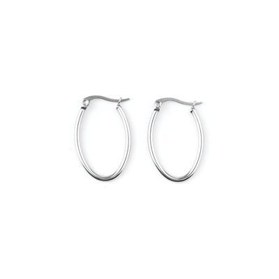 25x18mm Stainless Steel Oval Hoop Earrings - Goody Beads