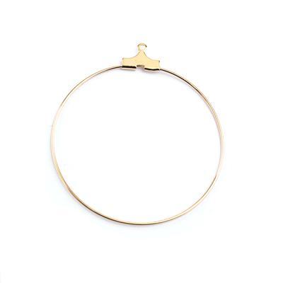 40mm Gold Plated Brass Hoop Frame - Goody Beads