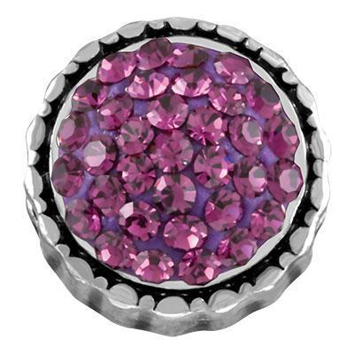 Amethyst Round Pave Cluster Slider Charm - Goody Beads