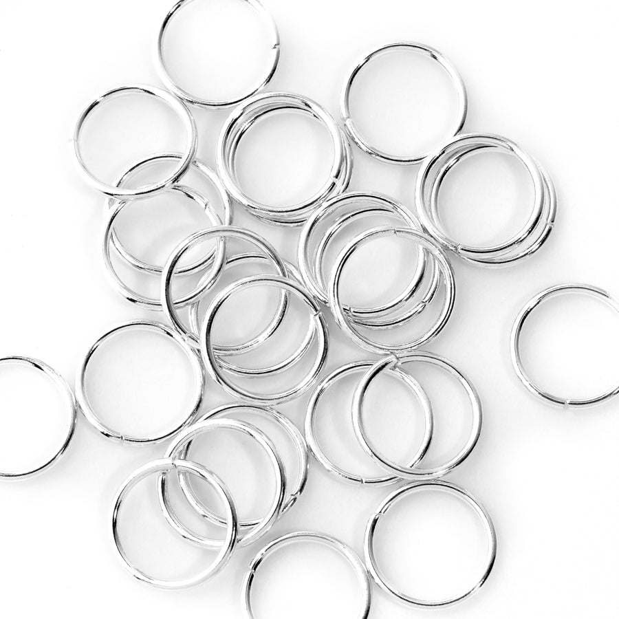 8mm Silver Plated Brass 20 Gauge Jump Rings (25 Pieces)