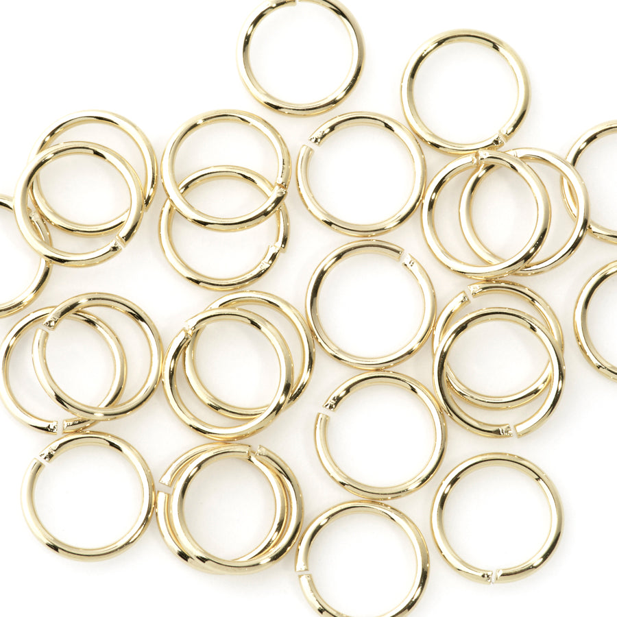 7mm Gold Plated Brass 20 Gauge Jump Rings (25 Pieces)