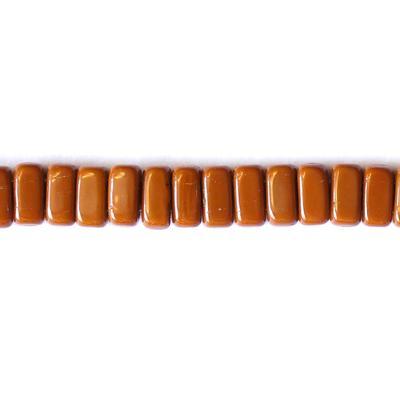 6mm Umber Two Hole Brick Czech Glass Beads by CzechMates - Goody Beads