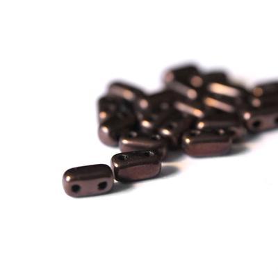 6mm Dark Bronze Two Hole Brick Czech Glass Beads by CzechMates - Goody Beads