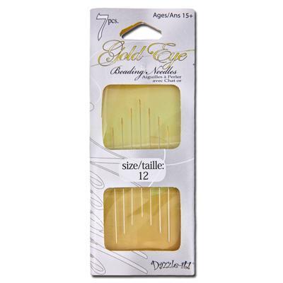 #12 Gold Eye Beading Needles - Goody Beads