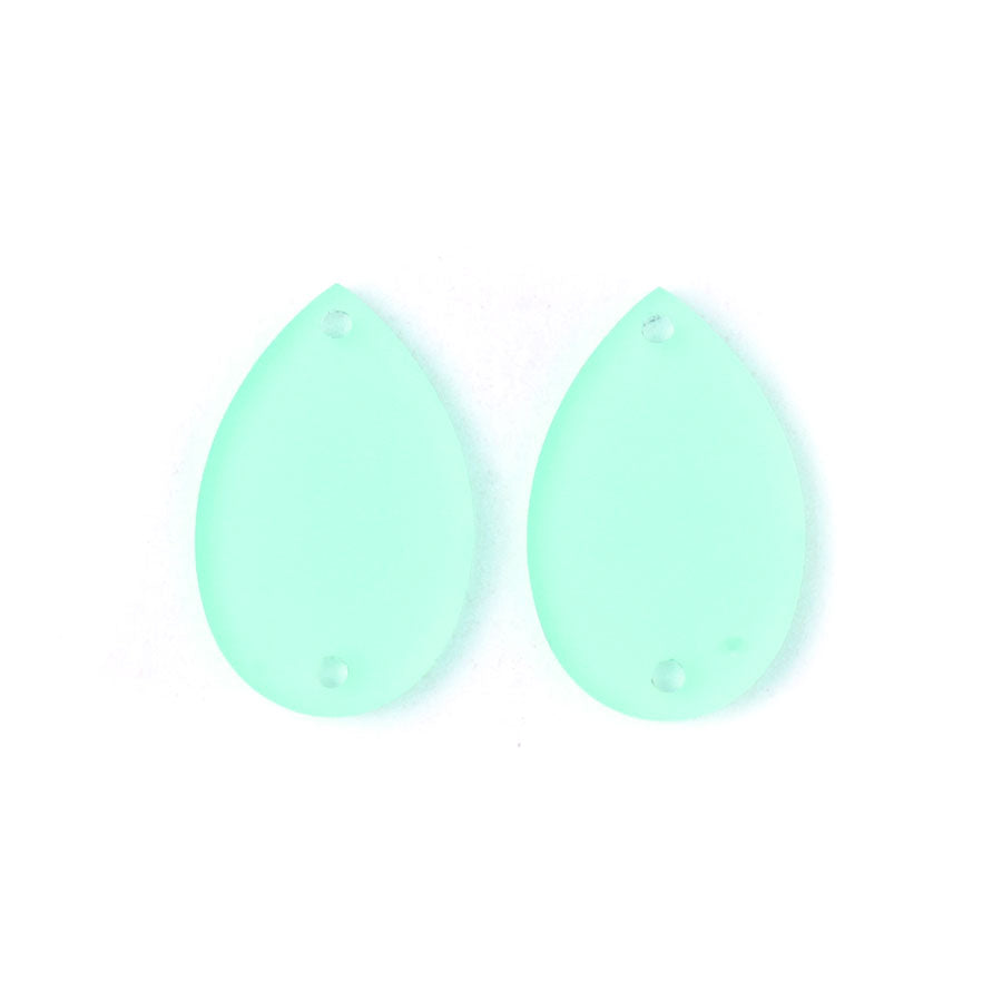 32x20mm Teardrop Connector Component Set - Lucite Green - Goody Beads