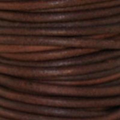 1.5mm Natural Red Brown Round Leather Cord - 2 Meters - Goody Beads